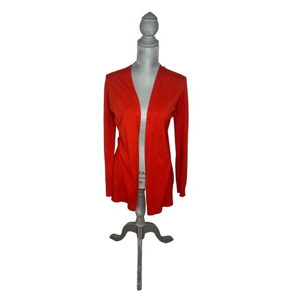 Cyrus Women’s Red Orange Open Cardigan Duster Top Size Small - Picture 2 of 8